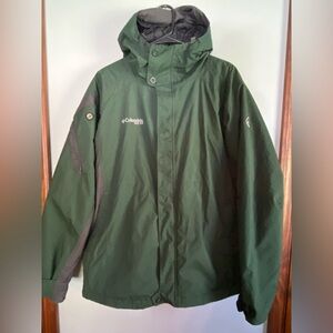 EUC Columbia XCO Coat Green Men’s Medium Hooded Insulated Ski Outdoor Excellent